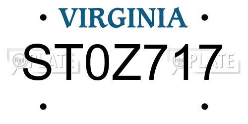 ST0Z717 Virginia License Plate