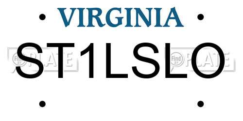 ST1LSLO Virginia License Plate
