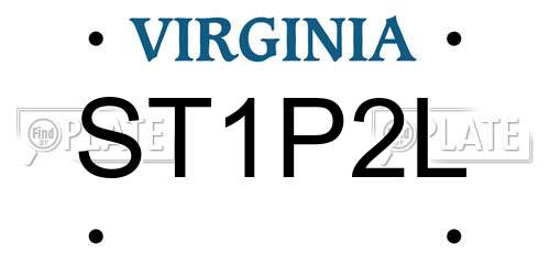 ST1P2L Virginia License Plate