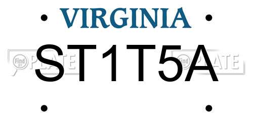 ST1T5A Virginia License Plate