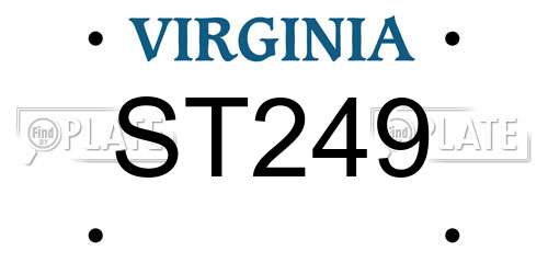 ST249 Virginia License Plate