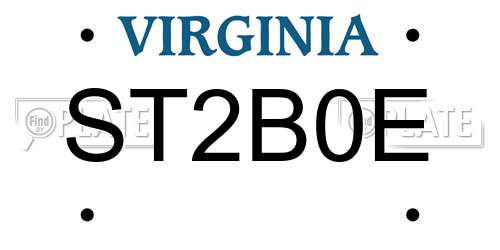 ST2B0E Virginia License Plate