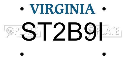 ST2B9I Virginia License Plate
