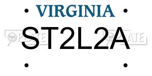 ST2L2A Virginia License Plate