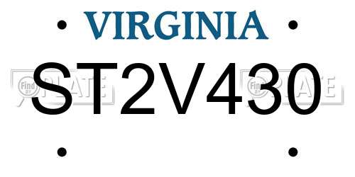 ST2V430 Virginia License Plate