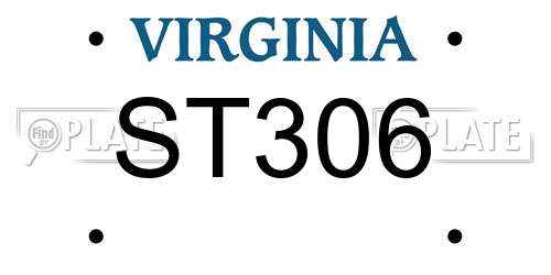 ST306 Virginia License Plate