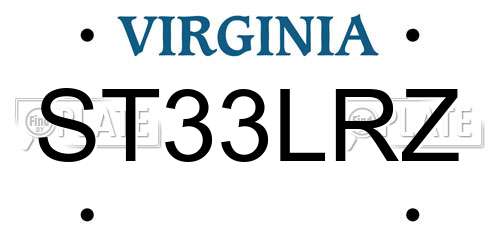ST33LRZ Virginia License Plate
