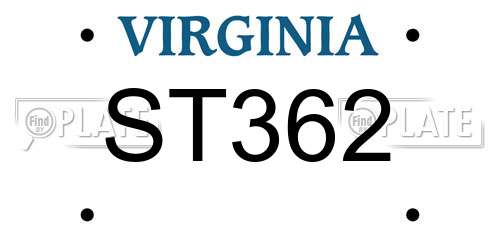 ST362 Virginia License Plate
