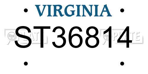 ST36814 Virginia License Plate