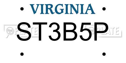 ST3B5P Virginia License Plate