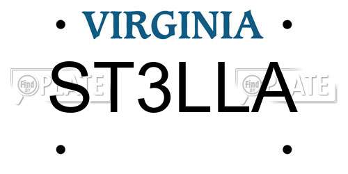 ST3LLA Virginia License Plate