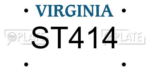 ST414 Virginia License Plate