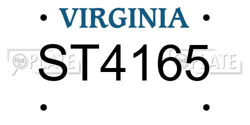 ST4165 Virginia License Plate