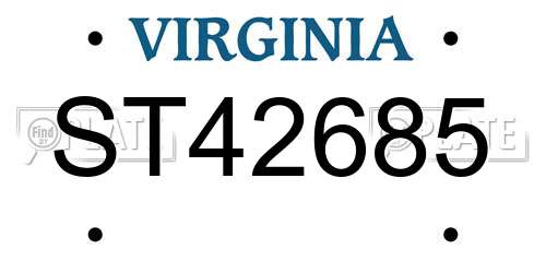 ST42685 Virginia License Plate