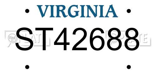ST42688 Virginia License Plate