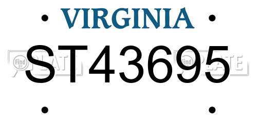 ST43695 Virginia License Plate