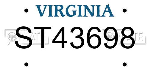 ST43698 Virginia License Plate