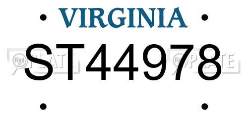 ST44978 Virginia License Plate