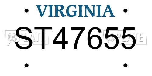 ST47655 Virginia License Plate
