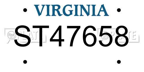 ST47658 Virginia License Plate