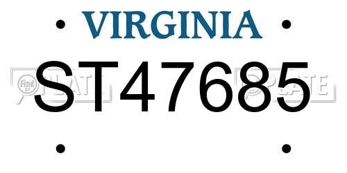 ST47685 Virginia License Plate