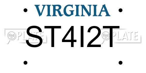 ST4I2T Virginia License Plate