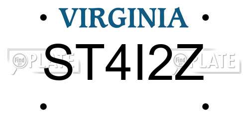 ST4I2Z Virginia License Plate