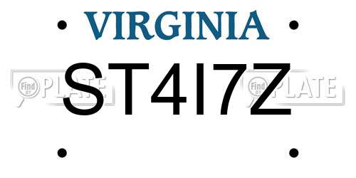 ST4I7Z Virginia License Plate