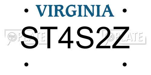 ST4S2Z Virginia License Plate