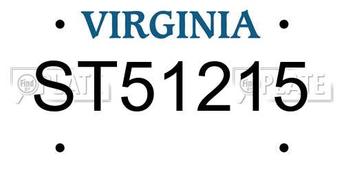ST51215 Virginia License Plate