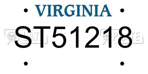 ST51218 Virginia License Plate