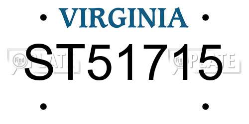 ST51715 Virginia License Plate