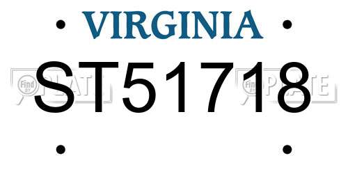 ST51718 Virginia License Plate