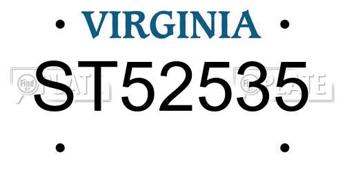 ST52535 Virginia License Plate