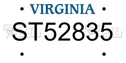 ST52835 Virginia License Plate