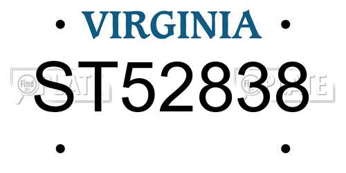 ST52838 Virginia License Plate