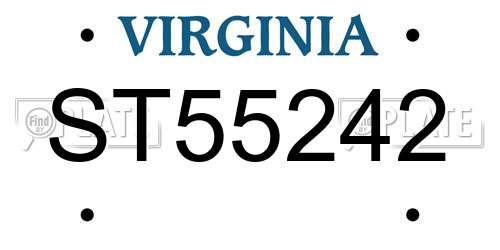 ST55242 Virginia License Plate