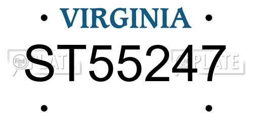 ST55247 Virginia License Plate