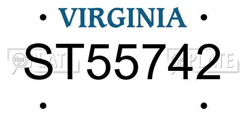 ST55742 Virginia License Plate