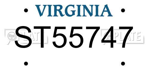 ST55747 Virginia License Plate