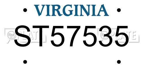 ST57535 Virginia License Plate