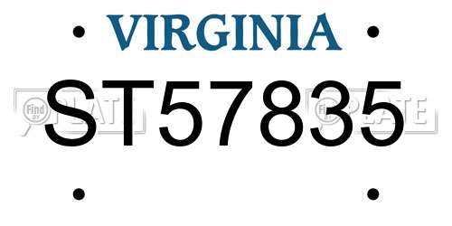 ST57835 Virginia License Plate