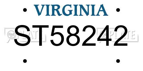 ST58242 Virginia License Plate