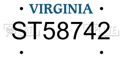 ST58742 Virginia License Plate