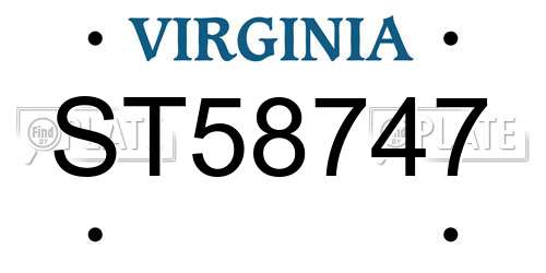 ST58747 Virginia License Plate
