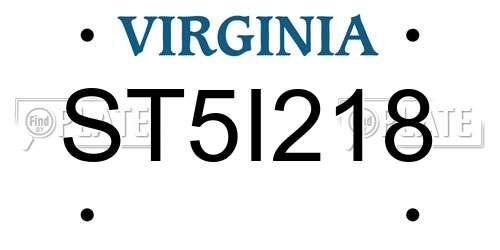 ST5I218 Virginia License Plate