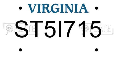 ST5I715 Virginia License Plate