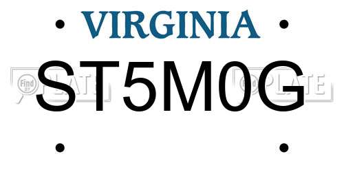 ST5M0G Virginia License Plate