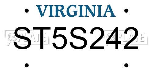 ST5S242 Virginia License Plate
