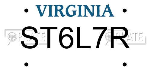 ST6L7R Virginia License Plate